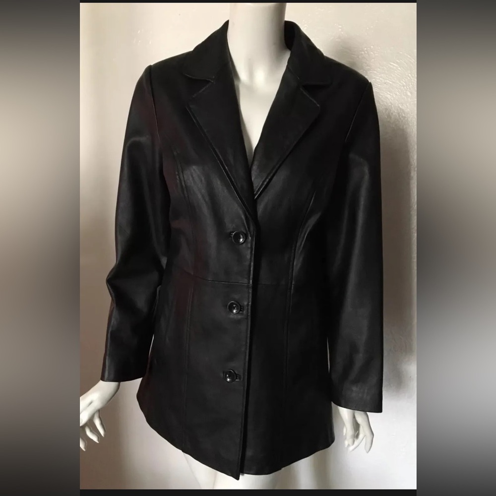 RC Comstock Genuine Black Leather Jacket Coat Women’s Size M